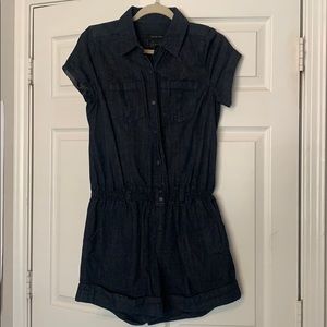 Jean jumper with cinched waist